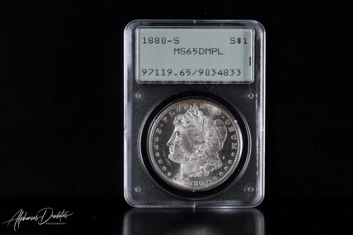 PCGS Certified MS 65 Graded 1880 Year Morgan US Dollars (1878-1921