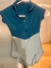 Yumiko Leotard XS- Jessica Cap Sleeve Zip Front Custom Colorway