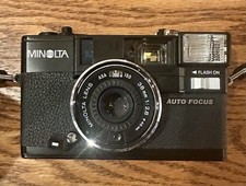 Vintage 80s Minolta Hi-Matic AF2 35mm Film Point-and-Shoot Camera, Made in Japan