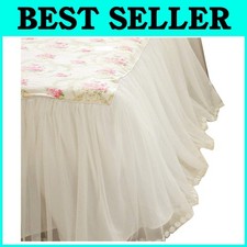 Cotton Bed Skirt 18" Drop - Lace Ruffled Platform - White