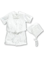 Kaifer Baby Boys "Vines on Crosses" 4-Piece Christening Tuxedo Color: white