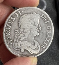 1676 Crown Charles II British Silver Coin good detail octavo edge very legible 