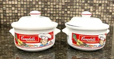 VTG 1993 Campbell's Soup Crock Bowls W / Lids Set of 2 Westwood International