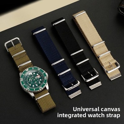 High End Canvas Woven Watch Straps Men's One Piece Sports Band 20 22mm for Rolex