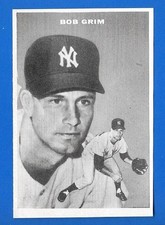 BOB GRIM ROOKIE 1954 TOPPS SPORTS ILLUSTRADED PAPER CARD INSERT YANKEES. rookie card picture