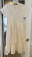 pact Organic Cotton Coastal Double Gauze Dress sea salt xs NWOT