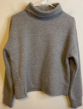 Calia by Carrie Underwood Lunar Jacquard Funnel Neck Sweater Gray MEDIUM