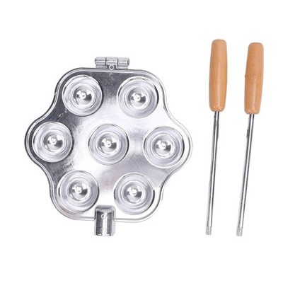 7 Loch Aluminiumlegierung Egg Tart Pan Effiziente Wärme Verteilung Mit Griff Für