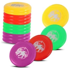  12 Pack: Plastic Flying Sports Discs Set for Outdoors Beach Backyard Throwing 
