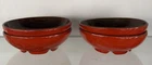 Frankoma 4XL Flame Orange/Brown Cereal Bowls.  Two Mint And 2 With Chips.