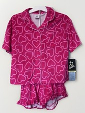 NEW Art Class Girls 2pc Short Sleeve Pajama Set Pink Large 10/12 Polyester