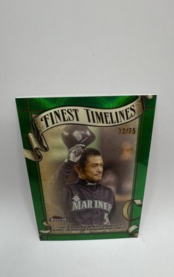 2025 Topps Finest - Finest Timelines Ichiro Suzuki #FT-13 Green Refractor /75
