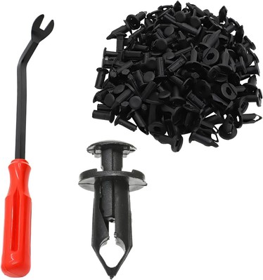 Mandark 100PCS Car Bumper Retainer Clips, 8mm Plastic ATV UTV Body Black 