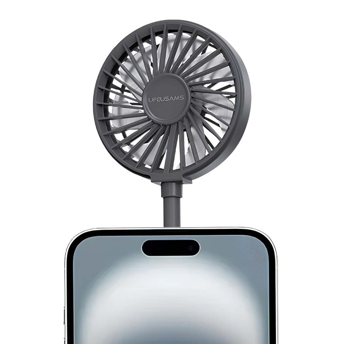 Mini ventilateur portable aimanté Usams blanc à 3 vitesses avec support - 3