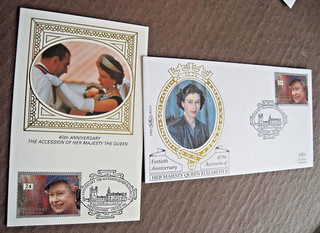 GB 1992 24p Accession stamp on Benham 'silk' cover & card...v6d