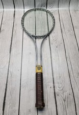 Vintage Wilson T2000 Tennis Racquet Metal Frame Brown Leather Grip T2000