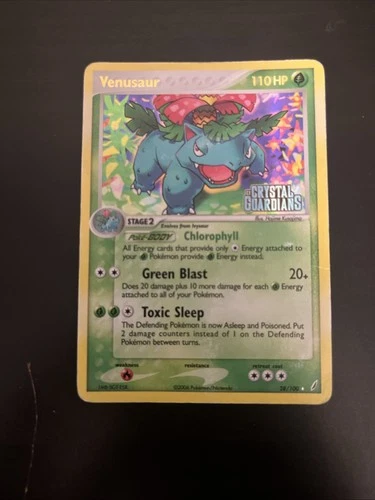 Venusaur Reverse Holo 28/100 HP/DMG Crystal Guardians
