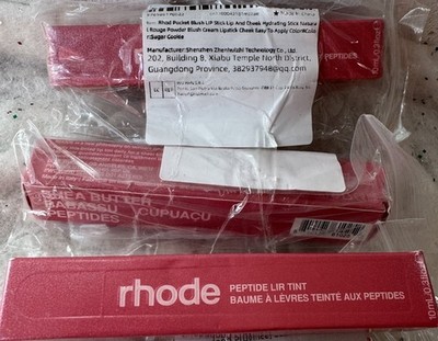 rhode Peptide Lip Tint Balm Tinted Pink Sugar Cookie Shade, 10 mL, Lot of 3 