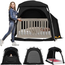 Baby Blackout Tent Fits Crib, Pack N Play, Toddler Travel Bed Autistic Sensory