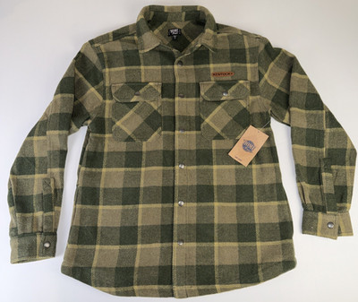 Home Free Kentucky Green Plaid Flannel Shirt Jacket Size Medium With Pockets NWT