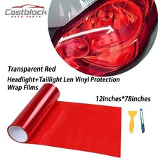 12x78film For Transparent Red Headlight Taillight Lens Vinyl Protection Wrap