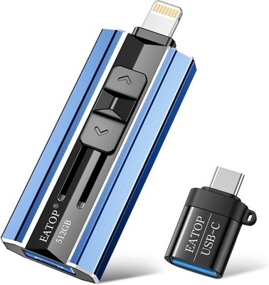 512GB 4 in 1 Photo Stick Flash Drive for Phone Purple