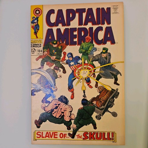 Captain America 104 (1968) VF- 7.5 White Pages. Red Skull, Jack Kirby