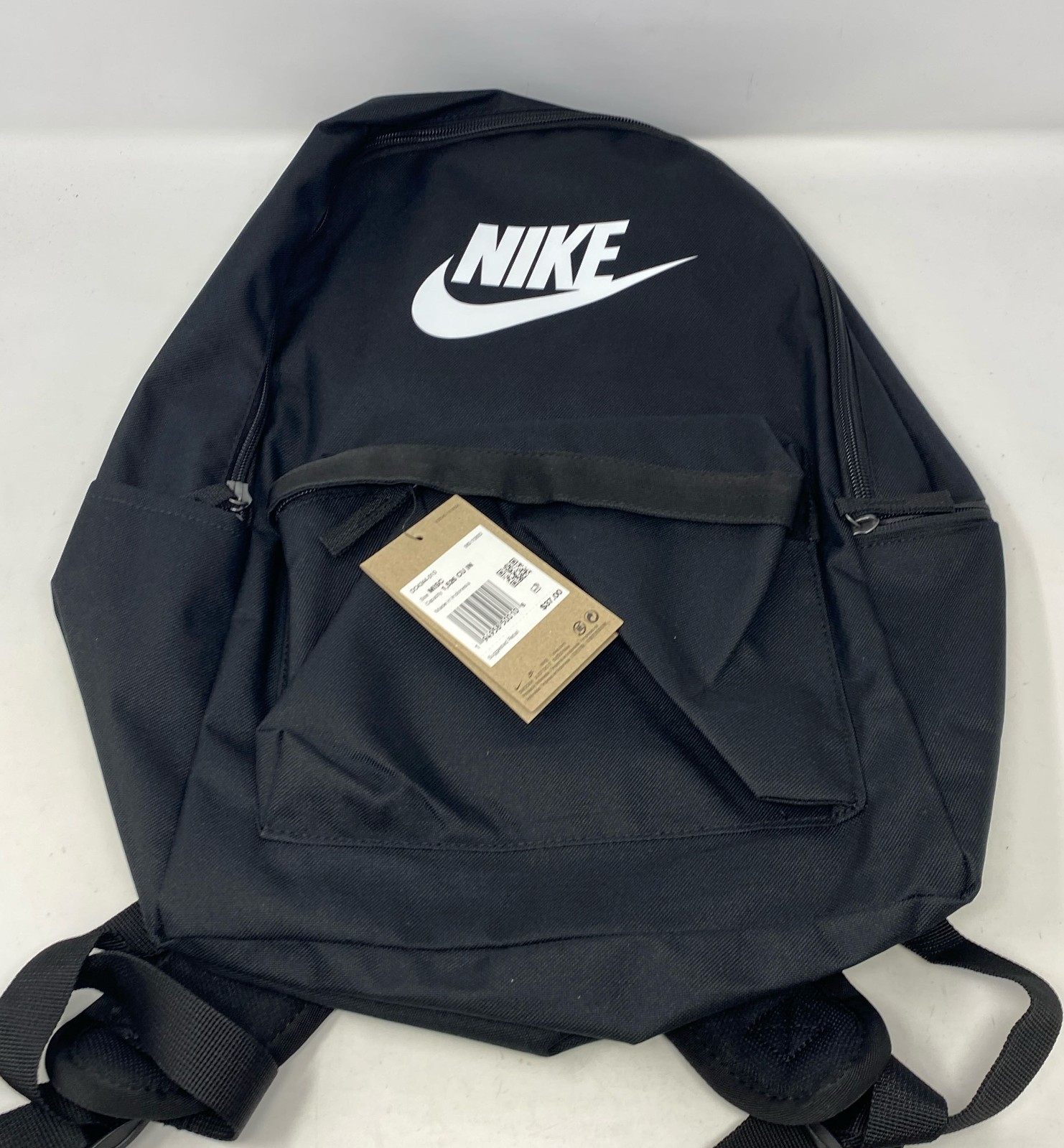 Nike Heritage Backpack 25L Black/White (DC4244-010) with Laptop Sleeve
