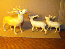 3 Celluloid Reindeer Occupied Japan Santa s Reindeer Buck With Antlers