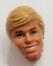 BARBIE DOLL HEAD ONLY FOR REPLACEMENT OR OOAK KEN BLONDE MOLDED HAIR 1980s 1990s
