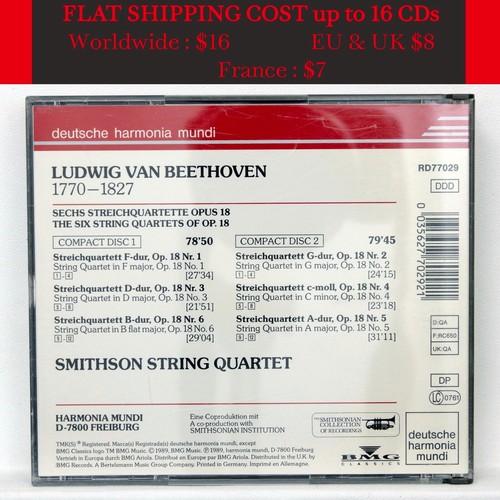 SMITHSON STRING QUARTET ⸺ BEETHOVEN 6 string quartets ⸺ HARMONIA MUNDI CD NM - Picture 2 of 2