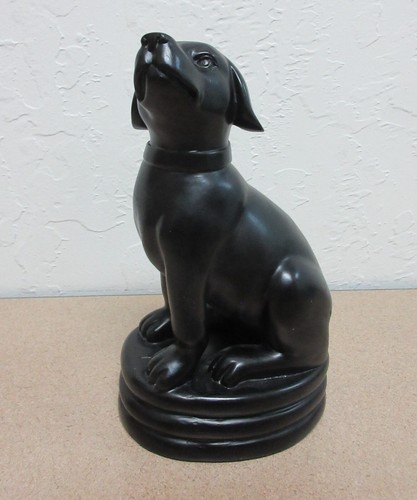 Estatuilla de perro labrador de laboratorio negro estatuilla estatuilla pedestal sujetalibros animal de 8" de alto - Imagen 1 de 20