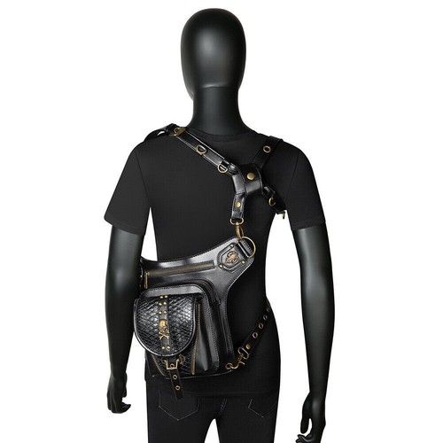 Men Women Skull Motorcycle Rock Steampunk Gothic Crossbody Shoulder Bag Backpack - Picture 2 of 19