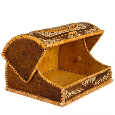 Birch Bark Bread Box Russian Natural Hand Carved Anti Mold Bread
