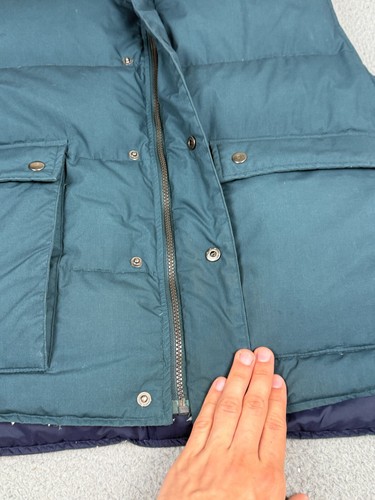 Woodlake Puffer Vest Mens Large Green Duck Down Hunting Snap Zip Insulated - Picture 6 of 19
