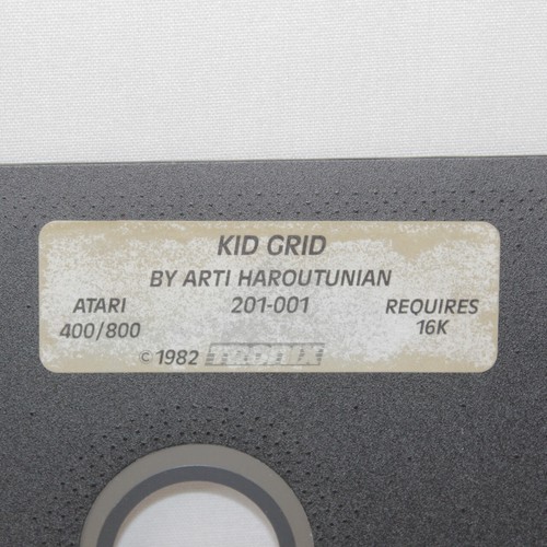 VTG Kid Grid by Arti Haroutunian 1982 Atari Computer 5 1/4" Floppy Disk Game - Picture 3 of 4