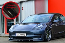 Bi Spoilerschwert Frontspoiler ABS für Tesla Model 3 + Performance Schwarzglanz