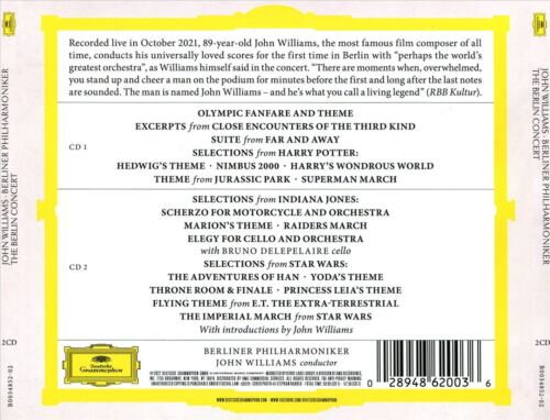 BERLINER PHILHARMONIKER, JOHN WILLIAMS - THE BERLIN CONCERT (2 CD) CD NEUF - Photo 1 sur 1