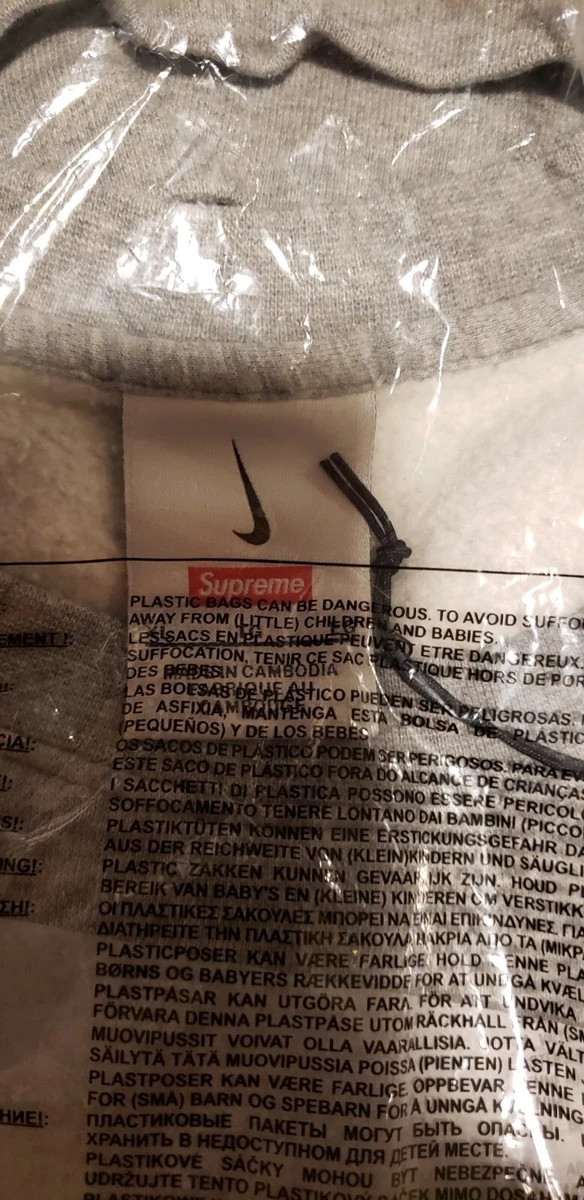 Supreme X Nike Arc Crewneck Sweatshirt Grey Size XL NWT New