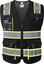 Reflective Safety Vests High Visibility Vest w Pockets Mesh ANSI/ISEA Osha LARGE