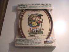 Hummel Stitchery Kit Umbrella Children after Rain Embroidery NOS 8033 1976