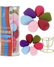 S Susann Makeup Sponge Blender Beauty Sponge Set 12pcs+ 1 Dry Holder