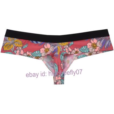 Men's Ultra Cheeky Boxer Briefs Underwear Bulge Bikini Hipster Swim Hip Trunks
