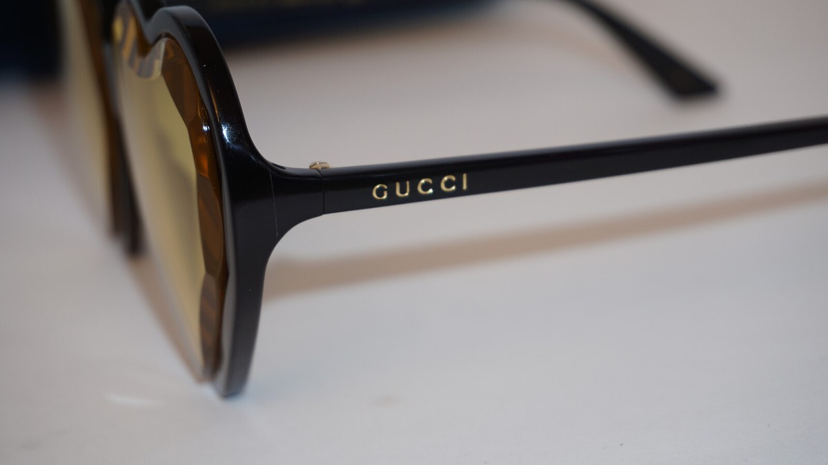 GUCCI New Sunglasses Heart Black Yellow GG0360S 002 60 15 140 eBay