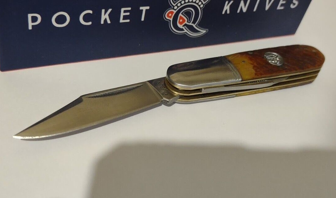 QUEEN POCKET KNIVES BARLOW HUNTING POCKET KNIFE W/ DISPLAY CASE ! eBay