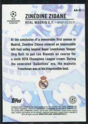 2023-24 Topps Merlin Ageless Alchemy Zinedine Zidane #AA-5