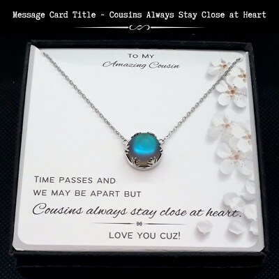 Gift For Cousin Luminous Aurora Borealis Halo Necklace Note Card