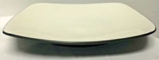 NORITAKE STONEWARE COLORWAVE GRAPHITE 8034 BLACK & WHITE DINNER PLATE SQUARE 11"