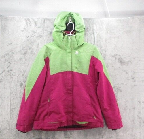 Salomon Giacca Softshell Donna Rosa Media Verde ClimaPro Sci Cappuccio Rimovibile