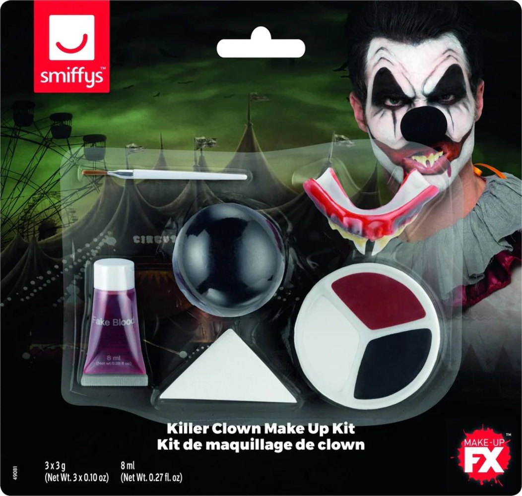 Killer Clown Cosmetico Kit Halloween Costume Make Up Set Adulti Bambini